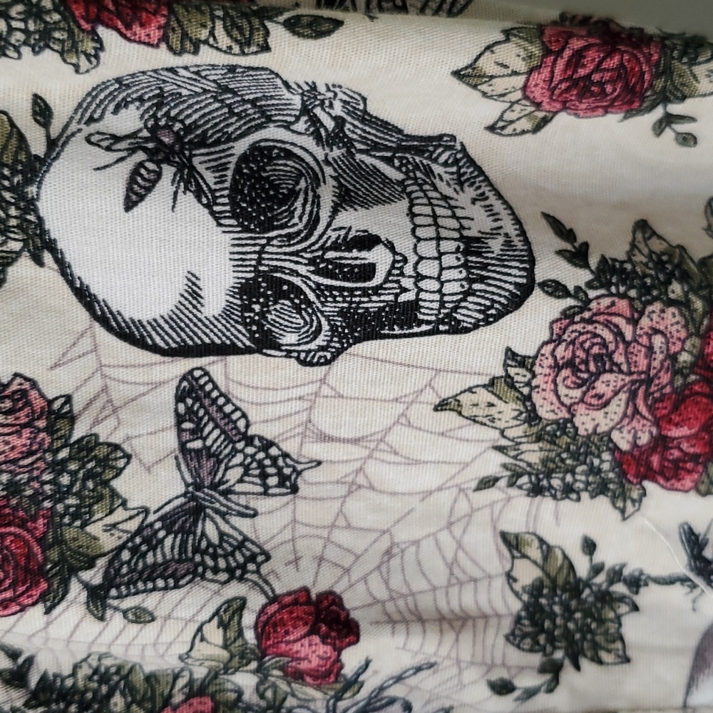 Hell Bunny Skeleton & Flower Skull Dress 4613 Size XS - Picture 2 of 13